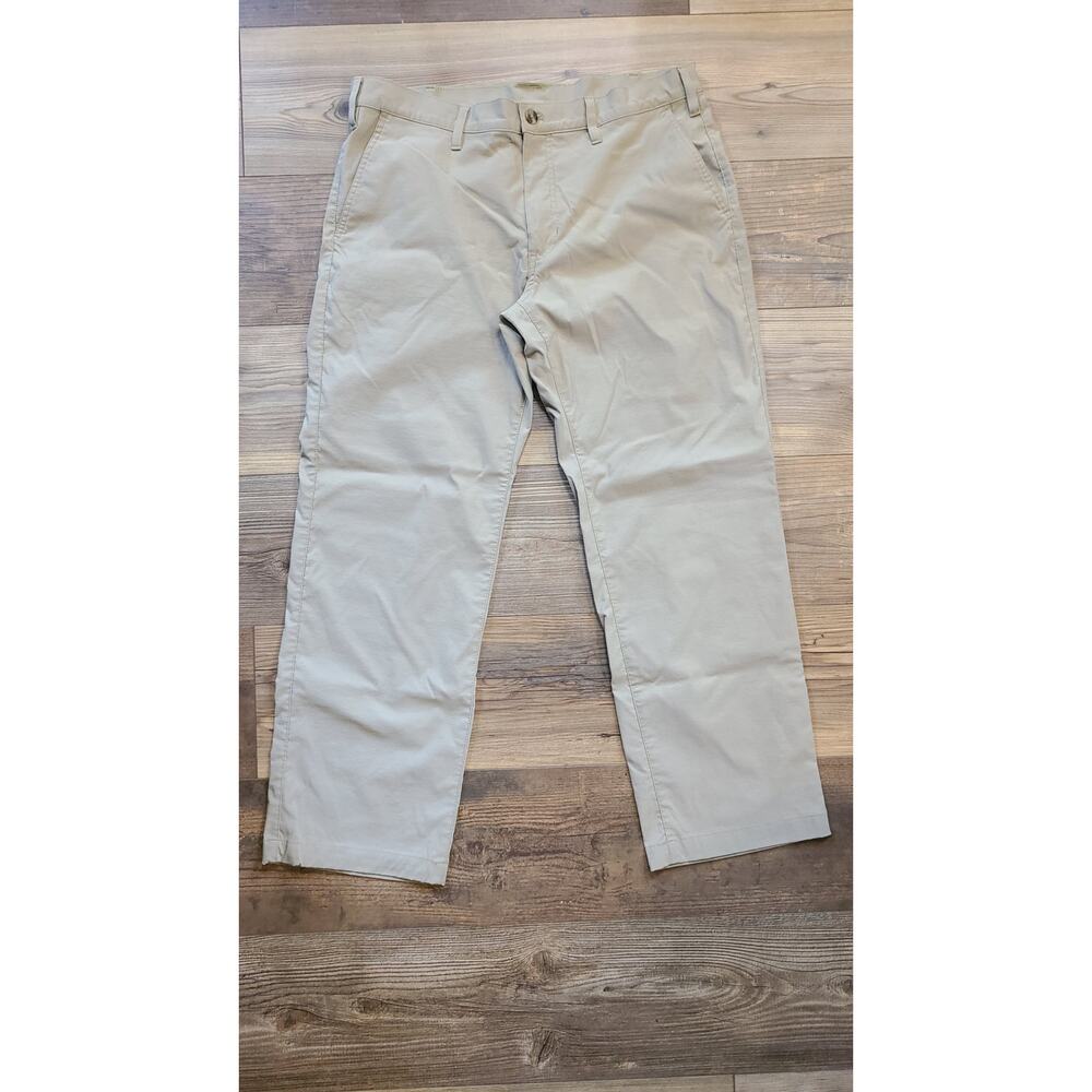 Eddie Bauer Chino Pants Mens 36x30 Nylon Stretch Khaki Slant Pocket